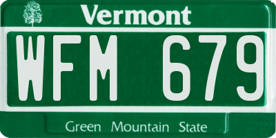 VT license plate WFM679