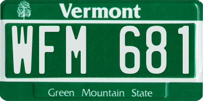 VT license plate WFM681