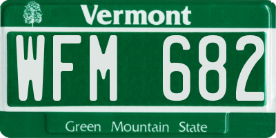 VT license plate WFM682