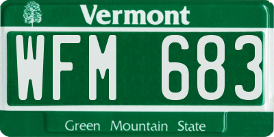 VT license plate WFM683