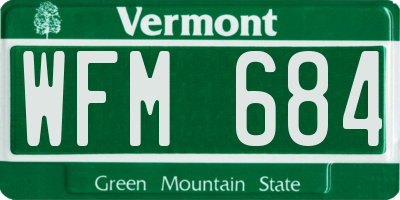 VT license plate WFM684