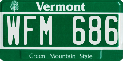 VT license plate WFM686
