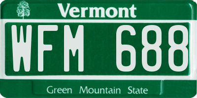 VT license plate WFM688