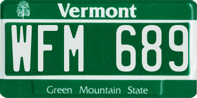 VT license plate WFM689