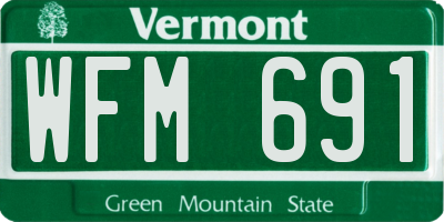 VT license plate WFM691