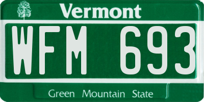 VT license plate WFM693