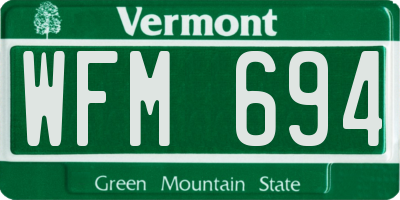 VT license plate WFM694