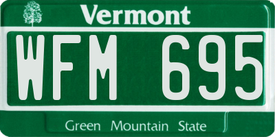 VT license plate WFM695