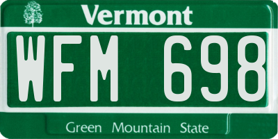 VT license plate WFM698