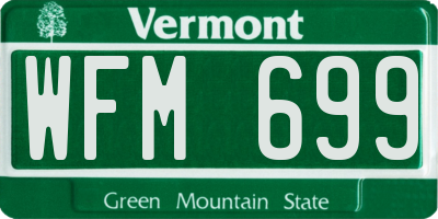 VT license plate WFM699