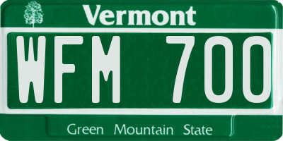 VT license plate WFM700