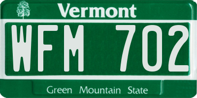 VT license plate WFM702