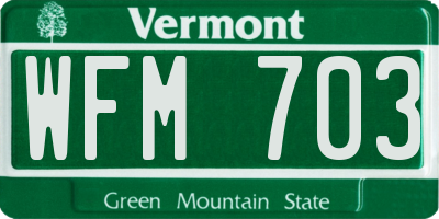 VT license plate WFM703