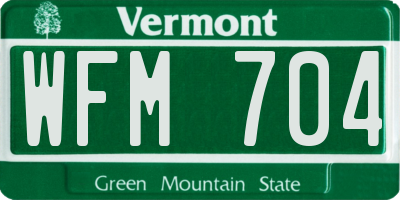 VT license plate WFM704