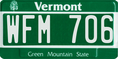 VT license plate WFM706
