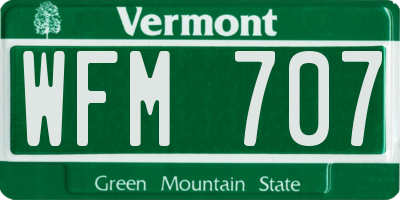 VT license plate WFM707