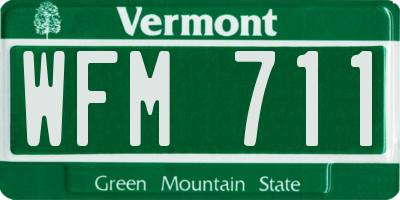 VT license plate WFM711
