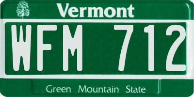 VT license plate WFM712
