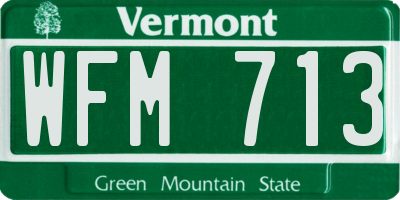 VT license plate WFM713