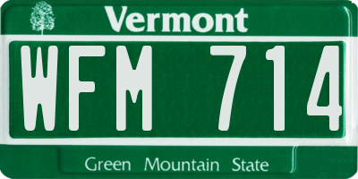 VT license plate WFM714