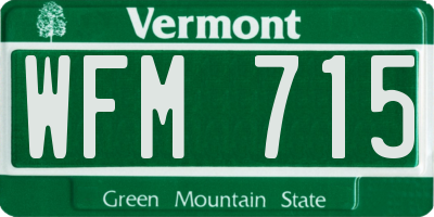VT license plate WFM715