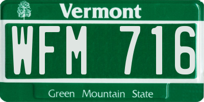 VT license plate WFM716