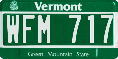 VT license plate WFM717