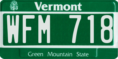 VT license plate WFM718