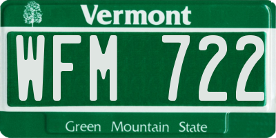 VT license plate WFM722