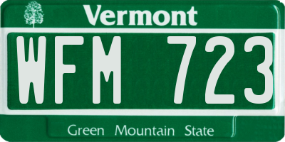 VT license plate WFM723