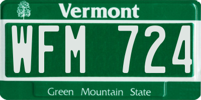 VT license plate WFM724