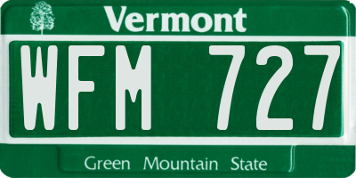 VT license plate WFM727