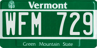 VT license plate WFM729