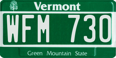 VT license plate WFM730