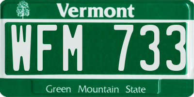 VT license plate WFM733