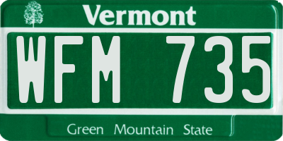 VT license plate WFM735