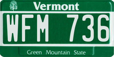 VT license plate WFM736