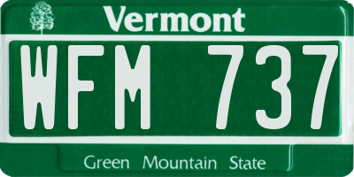 VT license plate WFM737
