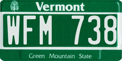 VT license plate WFM738