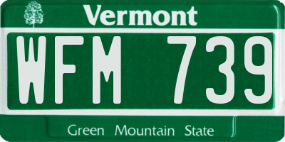 VT license plate WFM739