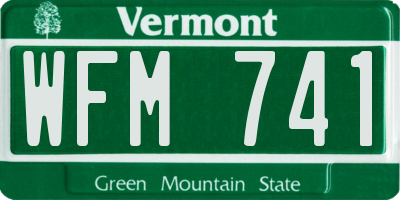 VT license plate WFM741