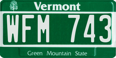 VT license plate WFM743