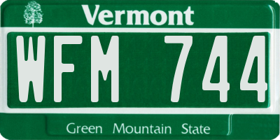 VT license plate WFM744
