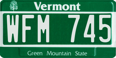 VT license plate WFM745