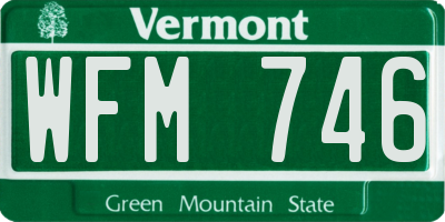 VT license plate WFM746