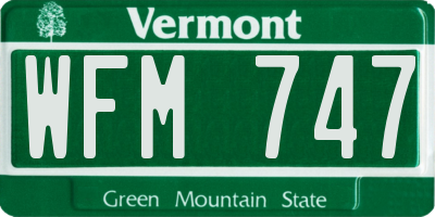 VT license plate WFM747