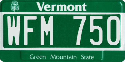 VT license plate WFM750