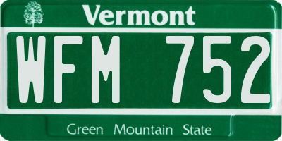 VT license plate WFM752