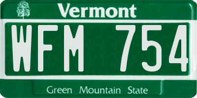 VT license plate WFM754