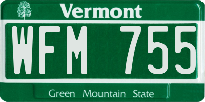 VT license plate WFM755